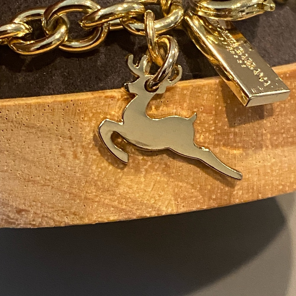 Dolce & Gabbana Gold Logo Perfume Bottle Charm Link Bracelet - Picture 7 of 16